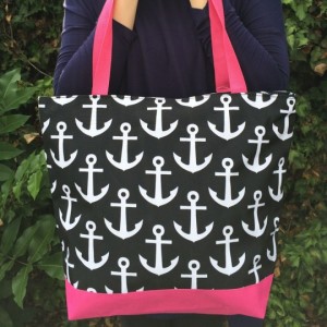 nautical pink tote