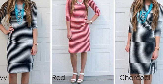 striped midi dress