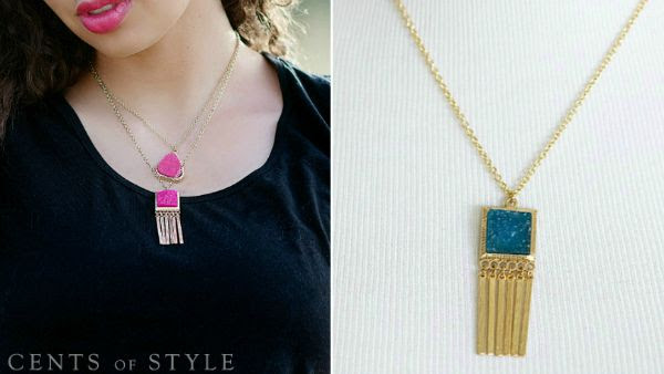 druzy fringe necklace