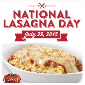 fazolis free lasagna day
