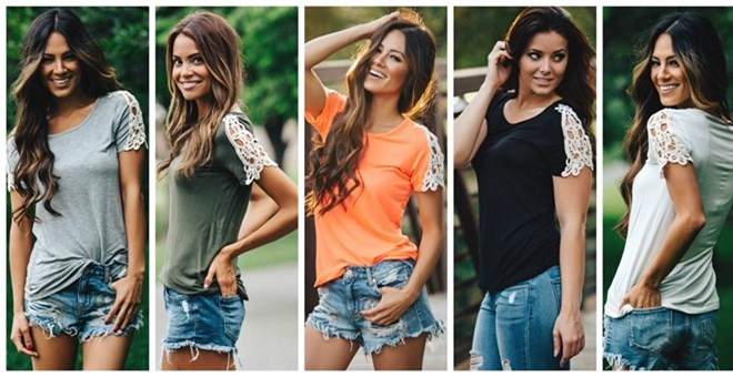 lace sleeve summer top