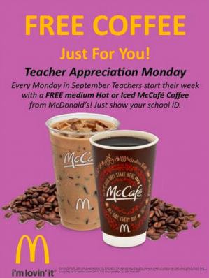mcdonalds free coffee