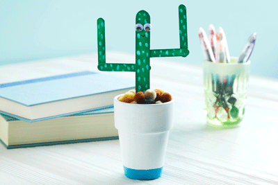 kids craft potted catcus