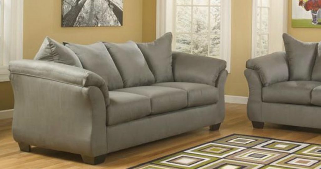 signature design by ashley madeline fabric pad arm sofa