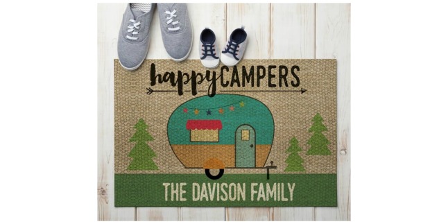 happy campers personalized mat