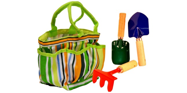 kids garden tote with tools