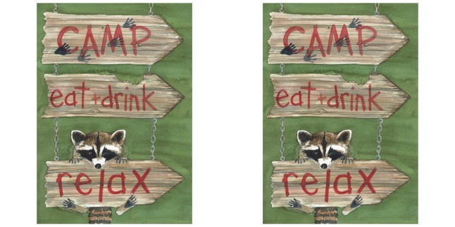 camp eat drink relax flag