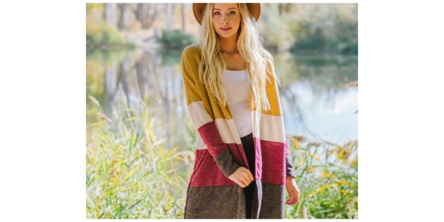 striped cardigan