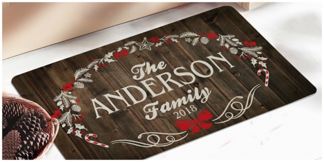 personalized christmas doormat