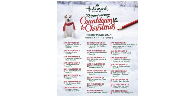 Hallmark channel Christmas movie guide