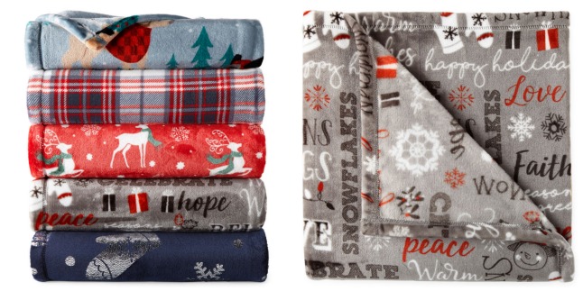 holiday print throw