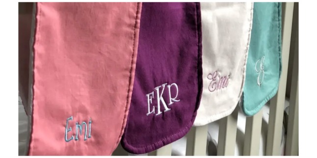monogrammed burp cloth