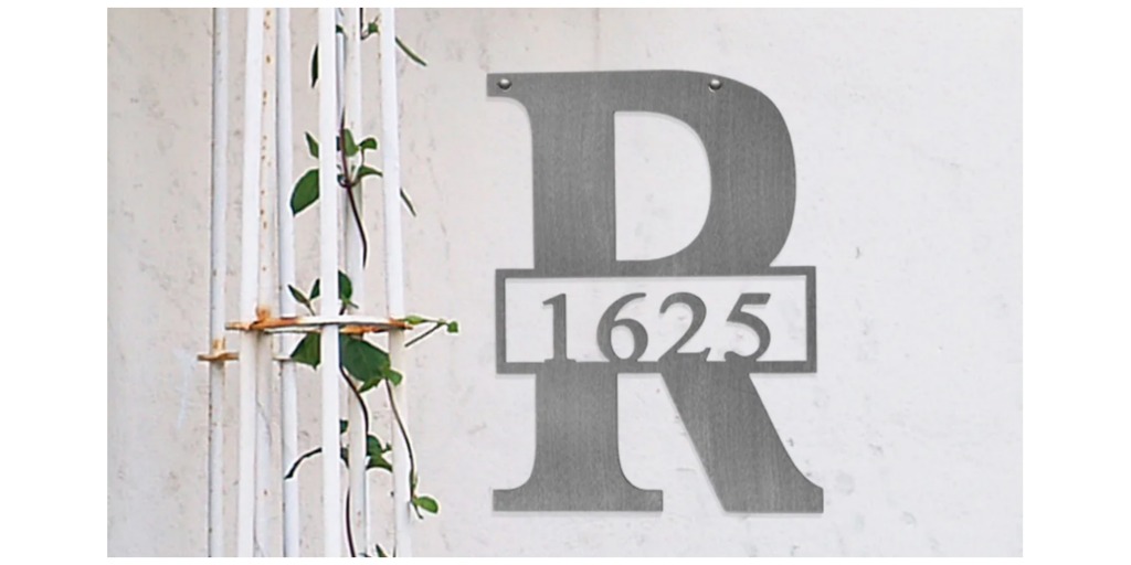 metal address sign