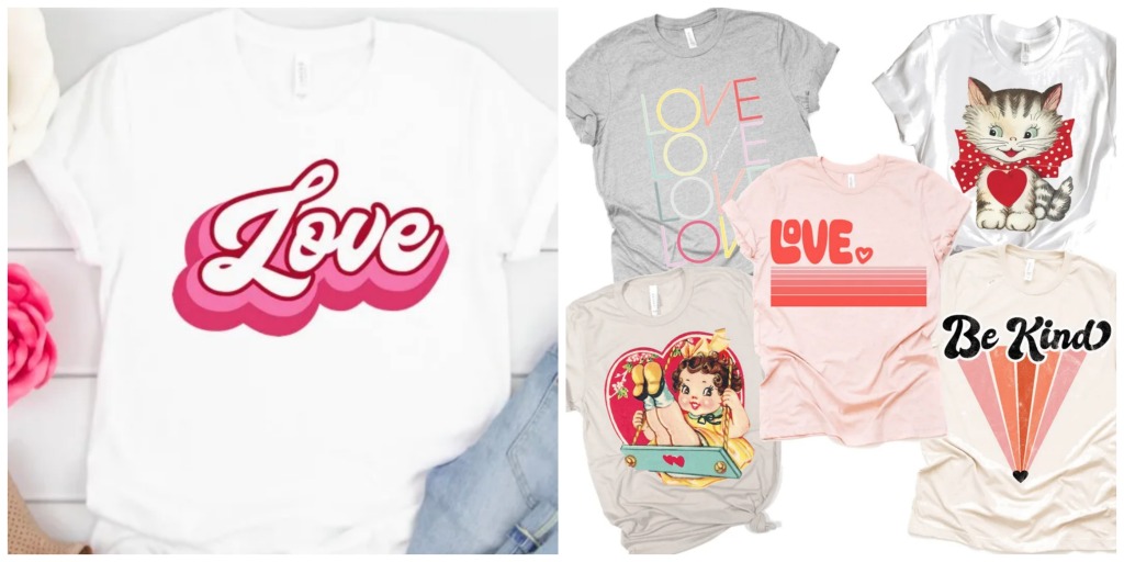 retro valentine tees