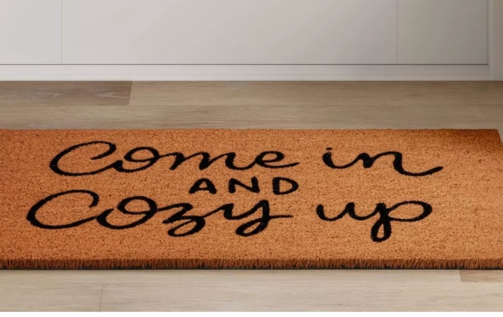 come in and cozy up welcome mat