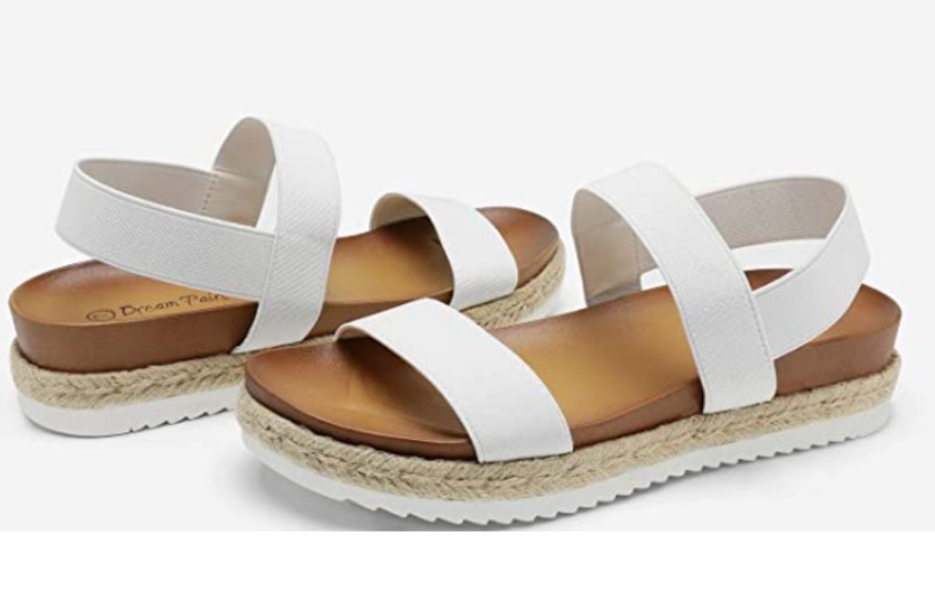 dream pairs womens white sandals