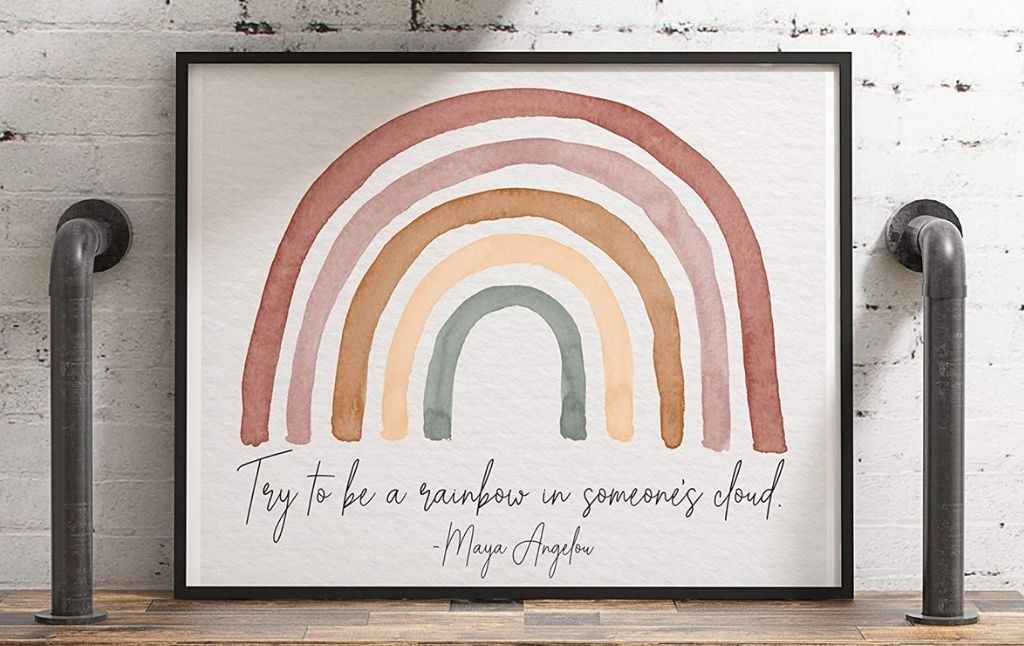 Maya Angelou rainbow print