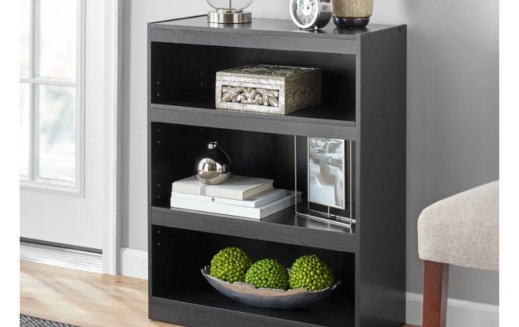 mainstays 3 shelf bookshelf