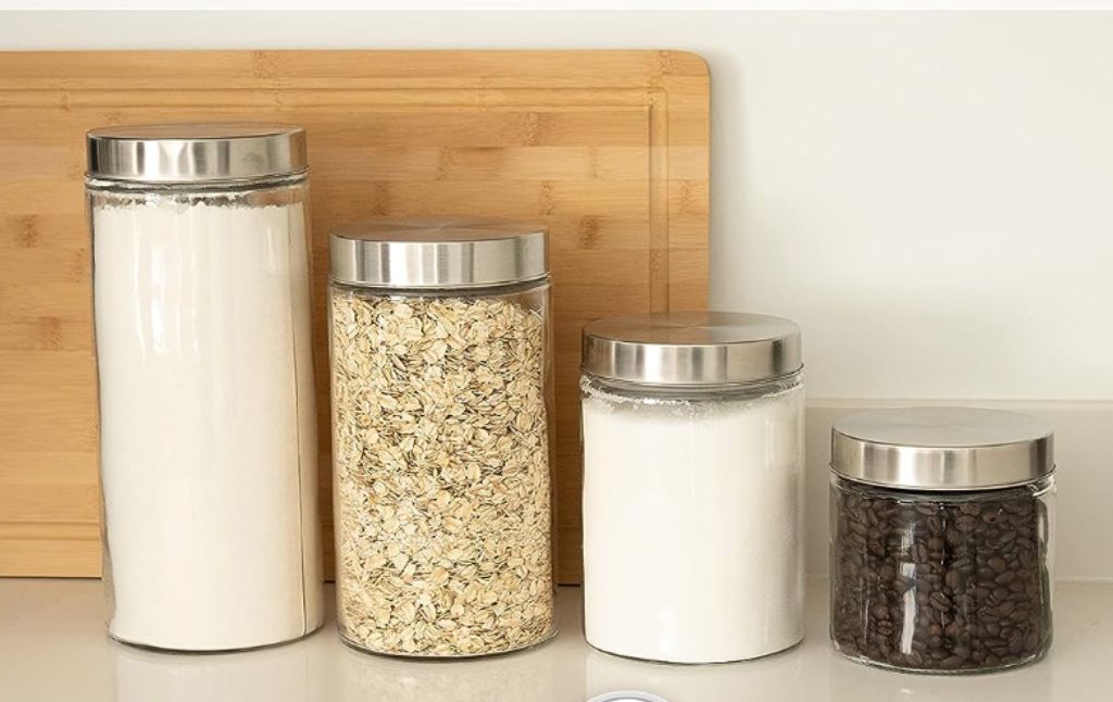 glass canister set 4 piece 