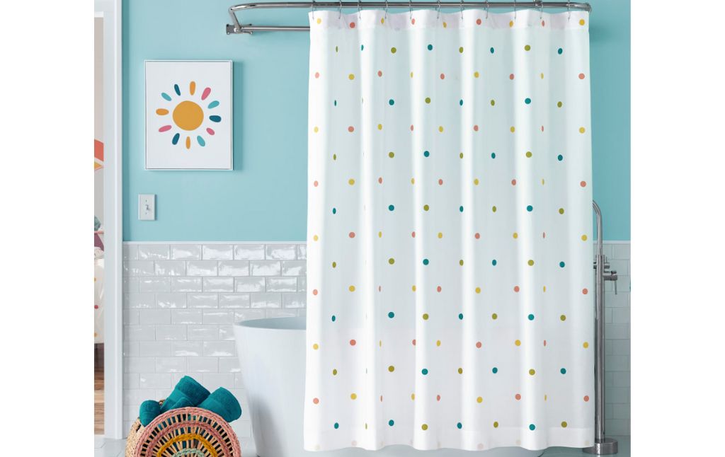 polka dot shower curtain