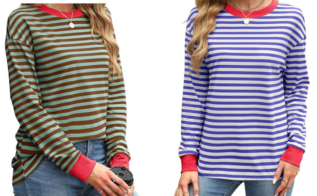 women striped tee