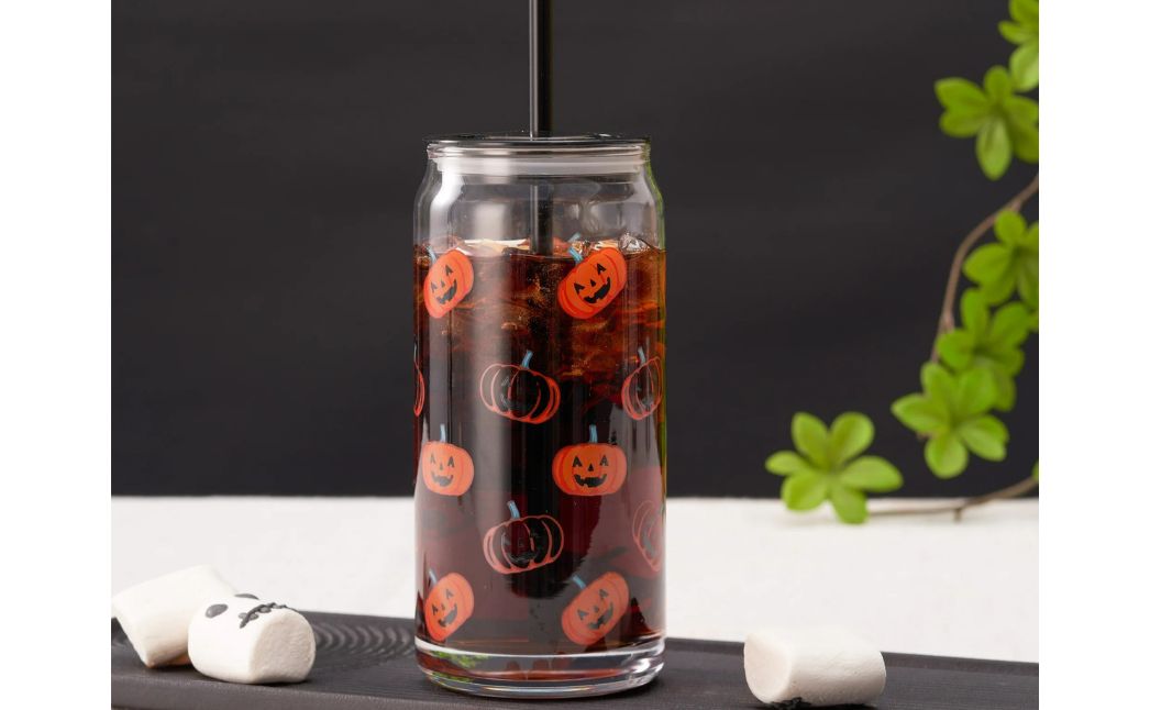 halloween pumpkin glass