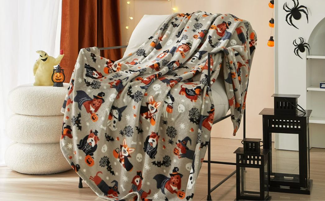 spooky dogs throw blanket