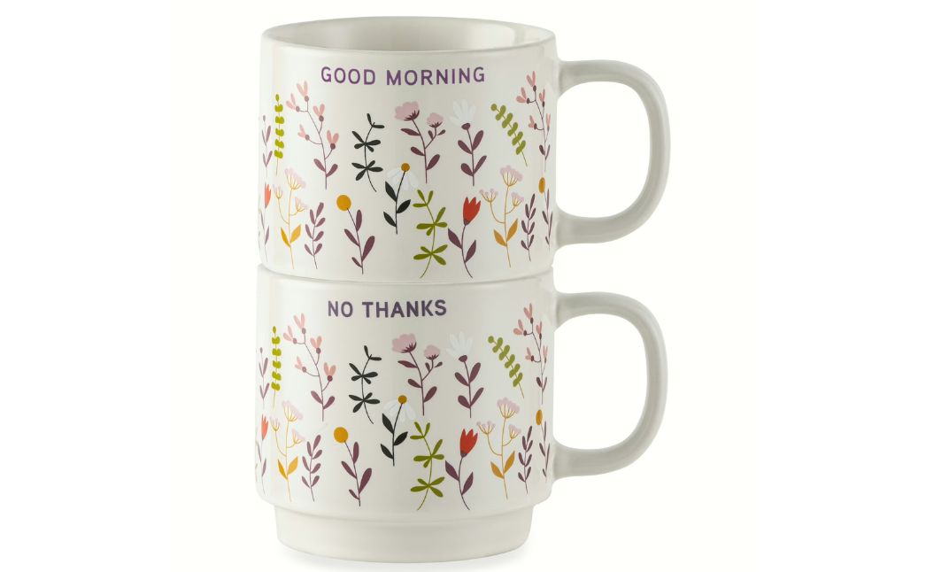 flower stackable mugs