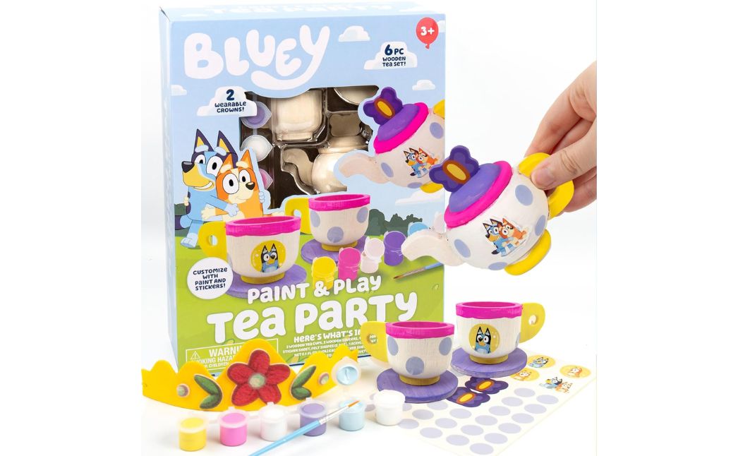 bluey paint play tea party