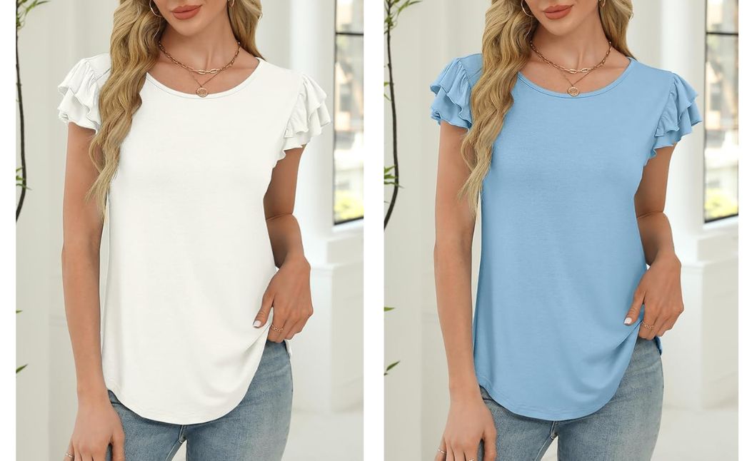 summer ruffle sleeve top