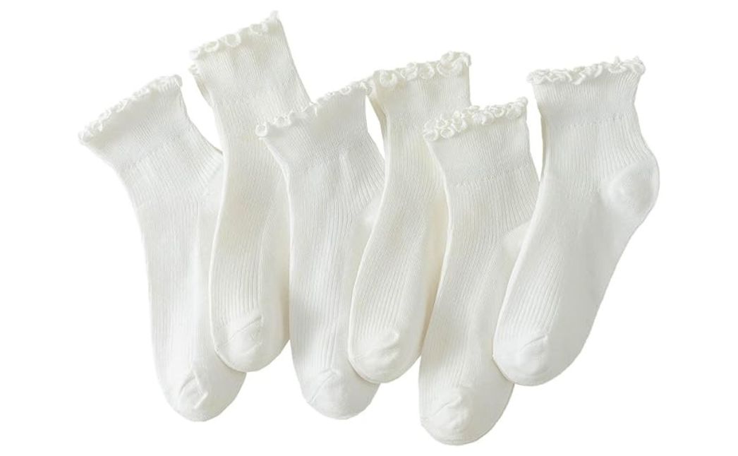 white ruffle socks
