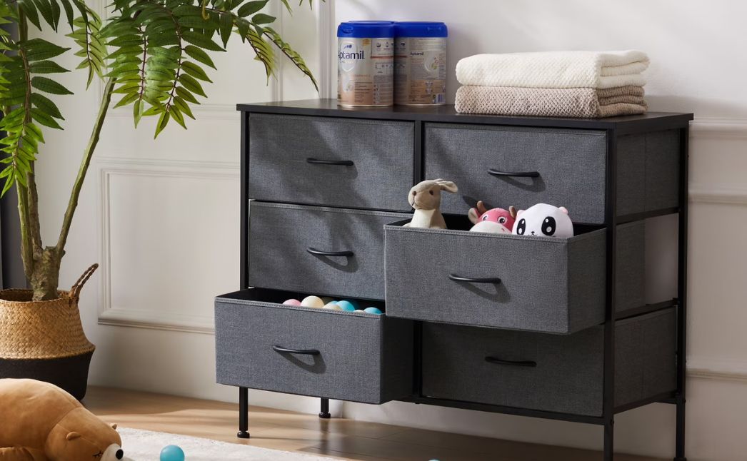 fabric 6 drawer dresser