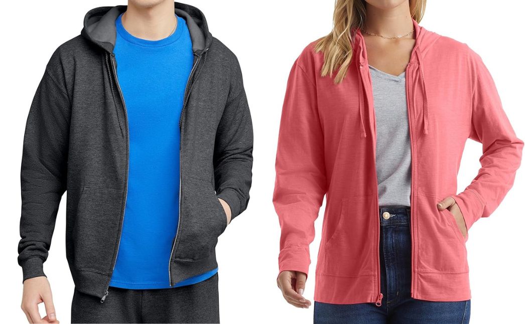 hanes zip up hoodies