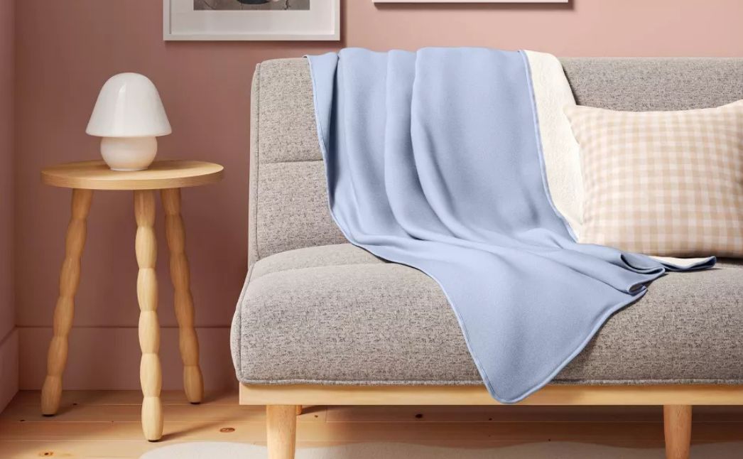 light blue throw