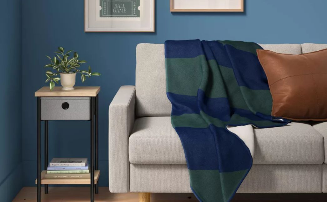 striped throw