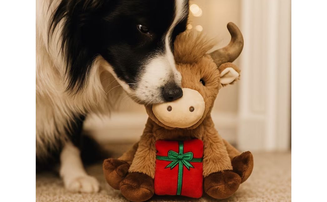 highland cow dog toy