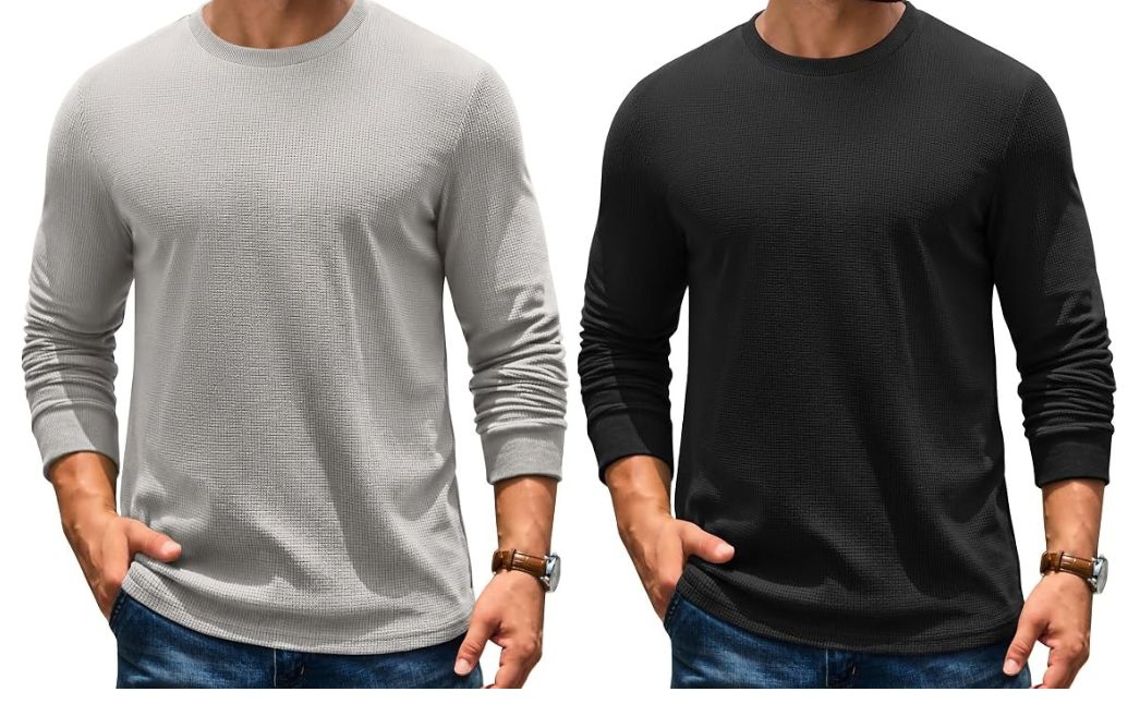 men waffle knit shirt