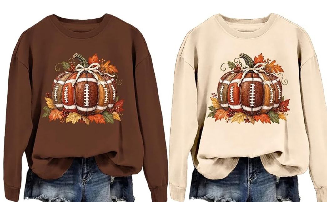 pumpkin football sweatshirt