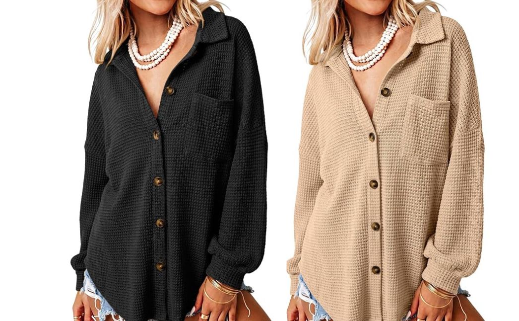 waffle knit jacket